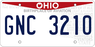 OH license plate GNC3210