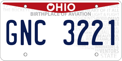 OH license plate GNC3221