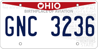 OH license plate GNC3236