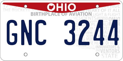 OH license plate GNC3244