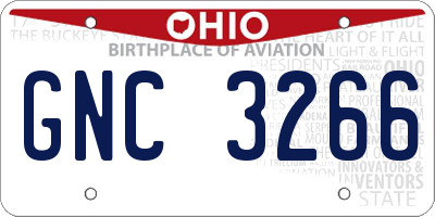 OH license plate GNC3266