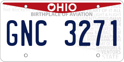 OH license plate GNC3271