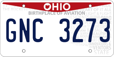 OH license plate GNC3273