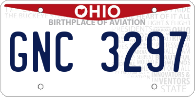 OH license plate GNC3297