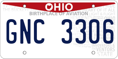 OH license plate GNC3306