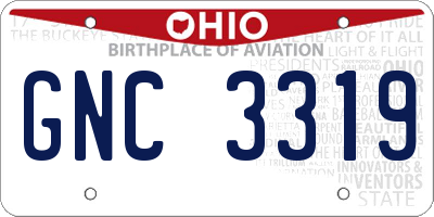 OH license plate GNC3319