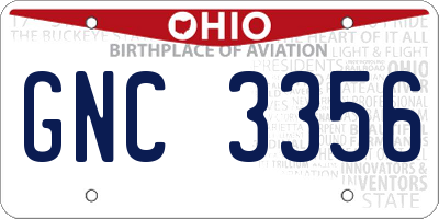 OH license plate GNC3356