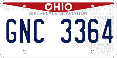 OH license plate GNC3364