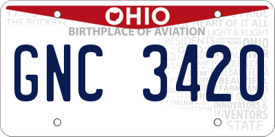 OH license plate GNC3420