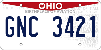 OH license plate GNC3421