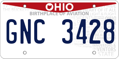 OH license plate GNC3428