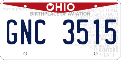 OH license plate GNC3515