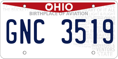 OH license plate GNC3519