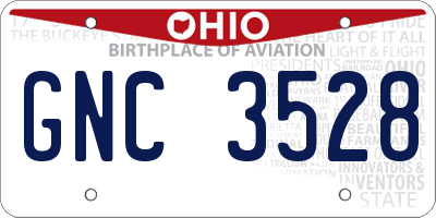 OH license plate GNC3528