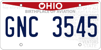 OH license plate GNC3545