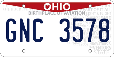 OH license plate GNC3578