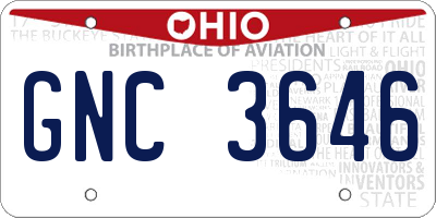 OH license plate GNC3646