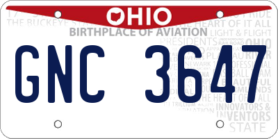 OH license plate GNC3647