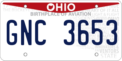 OH license plate GNC3653
