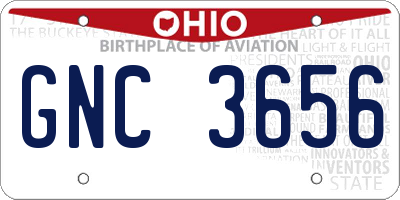OH license plate GNC3656