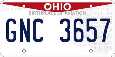 OH license plate GNC3657