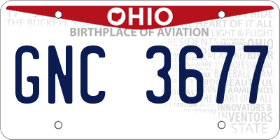 OH license plate GNC3677