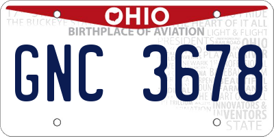 OH license plate GNC3678
