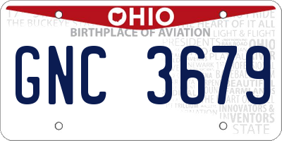 OH license plate GNC3679
