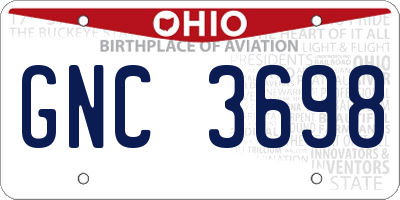 OH license plate GNC3698