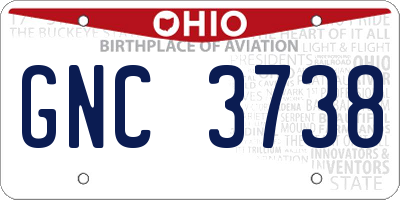 OH license plate GNC3738