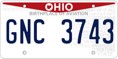 OH license plate GNC3743