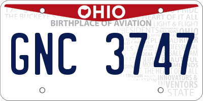 OH license plate GNC3747