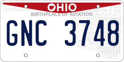 OH license plate GNC3748