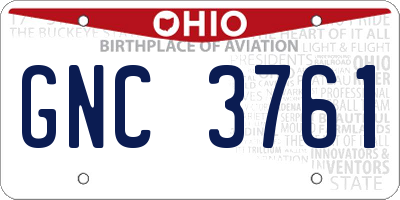 OH license plate GNC3761