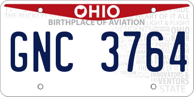 OH license plate GNC3764