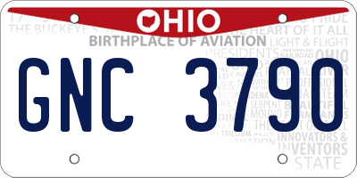 OH license plate GNC3790