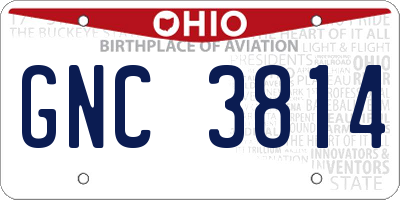 OH license plate GNC3814