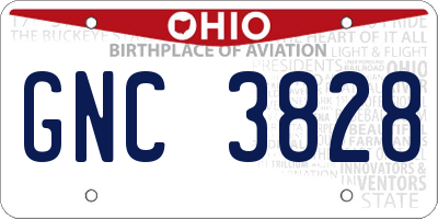 OH license plate GNC3828