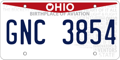 OH license plate GNC3854
