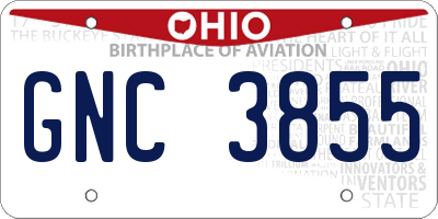 OH license plate GNC3855
