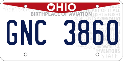 OH license plate GNC3860