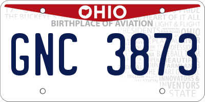 OH license plate GNC3873
