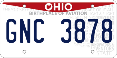 OH license plate GNC3878
