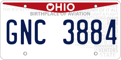 OH license plate GNC3884