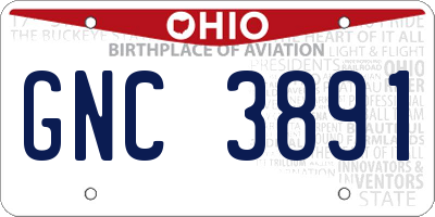 OH license plate GNC3891