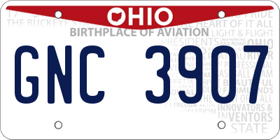 OH license plate GNC3907