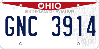 OH license plate GNC3914