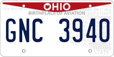 OH license plate GNC3940