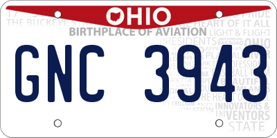 OH license plate GNC3943
