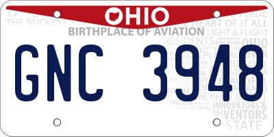 OH license plate GNC3948